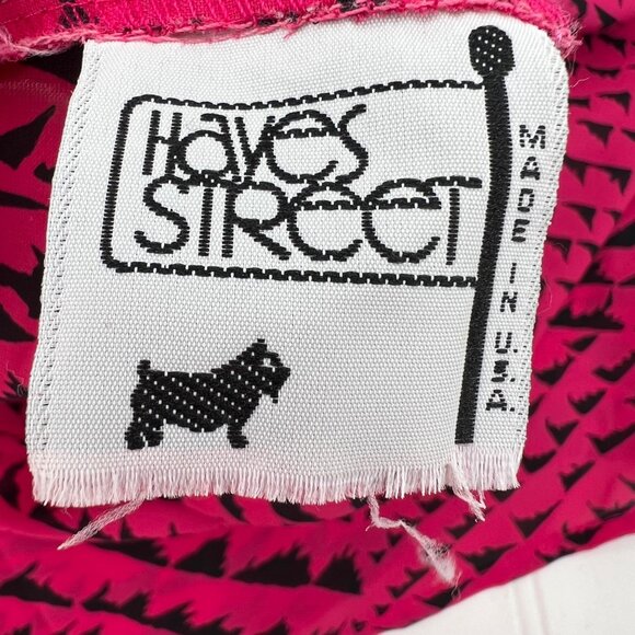 Hayes Street Vintage Women's Blouse Medium Pink & Black Abstract Design - Picture 6 of 8